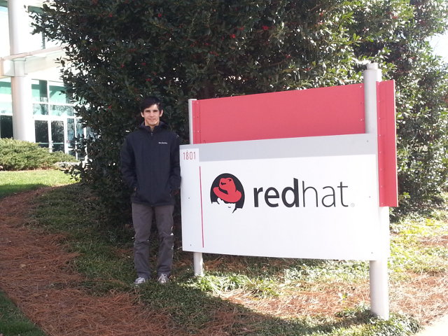 Christian at the Red Hat world headquarters on the Centenniel Campus at NCSU