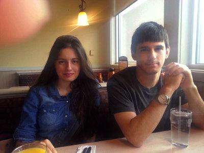 Kelly and Christian at IHOP