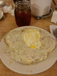 Pam's Farmhouse (Raleigh) biscuits and gravy