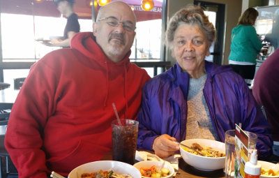 Ken and Gladys at Noodles and Company 2015